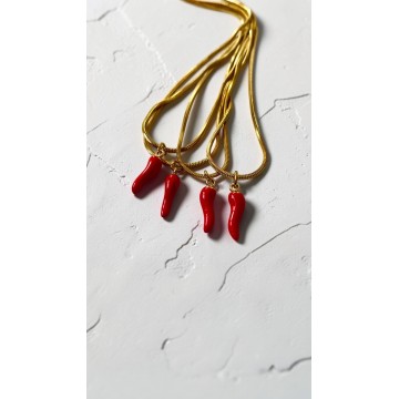 COLAR PIMENTA VERMELHA AÇO