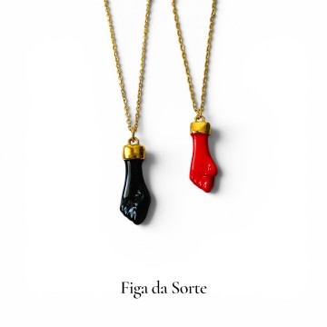 COLAR FIGA PRETA DA SORTE AÇO