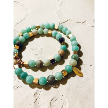 COLAR AMAZONITE PEDRAS NATURAIS