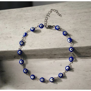 PULSEIRA PÉ OLHO TURCO AZUL