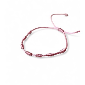 PULSEIRA SETE NÓS COR DE ROSA