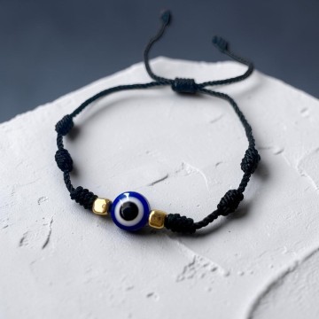 PULSEIRA SETE NÓS E OLHO TURCO PRETA