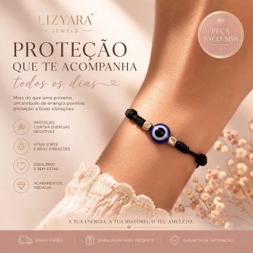 PULSEIRA SETE NÓS E OLHO TURCO PRETA