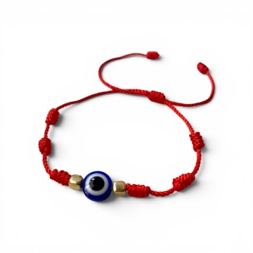 PULSEIRA SETE NÓS E OLHO TURCO VERMELHA