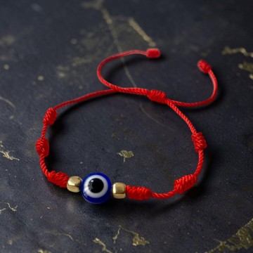 PULSEIRA SETE NÓS E OLHO TURCO VERMELHA
