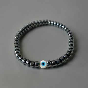 PULSEIRA HEMATITE COM OLHO TURCO