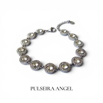 PULSEIRA ANGEL AÇO E CRISTAIS
