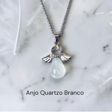 COLAR ANJO QUARTZO BRANCO