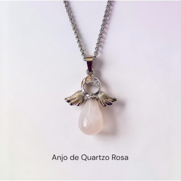 COLAR ANJO QUARTZO ROSA