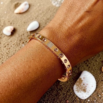 PULSEIRA BANGLE LUZ DOURADA