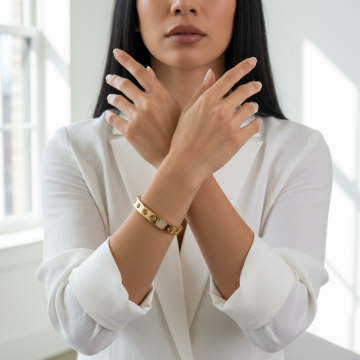 PULSEIRA BANGLE LUZ DOURADA
