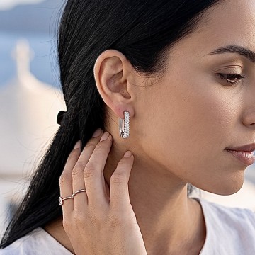 Brincos argolas Santorini com zircónias