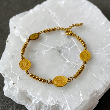 Pulseira Medalha Milagrosa Dupla Face