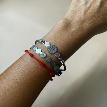 PULSEIRA SÃO BENTO 3 MEDALHAS ESCRAVA