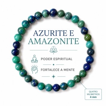 PULSEIRA AZURITE E AMAZONITE 4mm