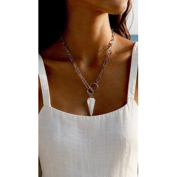 COLAR PENDENTE PONTA SELENITE