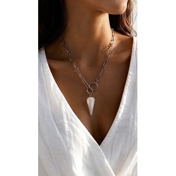 COLAR PENDENTE PONTA SELENITE