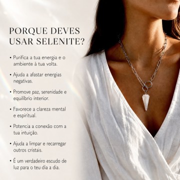 COLAR PENDENTE PONTA SELENITE