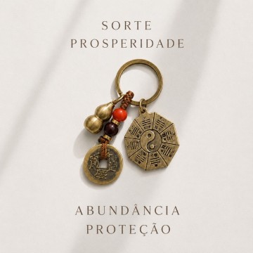 PORTA CHAVES BAGUA E I CHING
