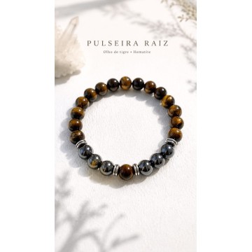 PULSEIRA RAIZ OLHO DE TIGRE E HEMATITE