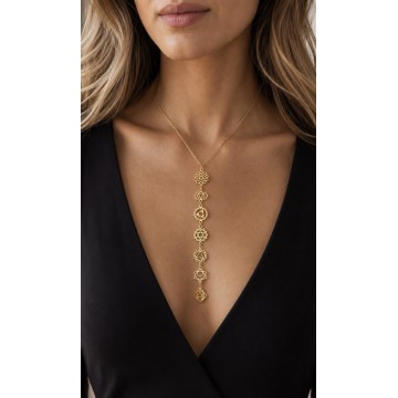 COLAR SETE CHAKRAS DOURADO