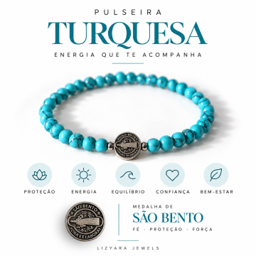 PULSEIRA TURQUESA COM SÃO BENTO