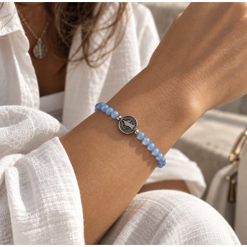 PULSEIRA ÁGUA MARINHA COM SÃO BENTO
