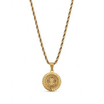 COLAR SÃO BENTO AÇO DOURADO