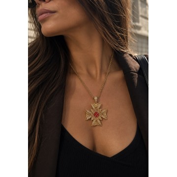 COLAR CRUZ DE MALTA FILIGRANA PORTUGUESA