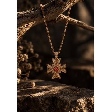 COLAR CRUZ DE MALTA FILIGRANA PORTUGUESA