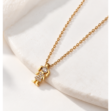 COLAR MENINA DOURADO ZIRCÓNIAS